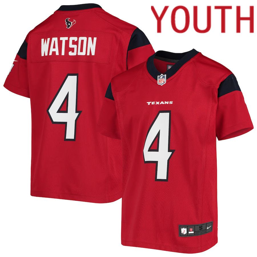 Youth Houston Texans #4 Deshaun Watson Nike Red Player Game NFL Jersey
